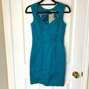 H&M Turquoise Sheath Dress with Sweetheart Neckline